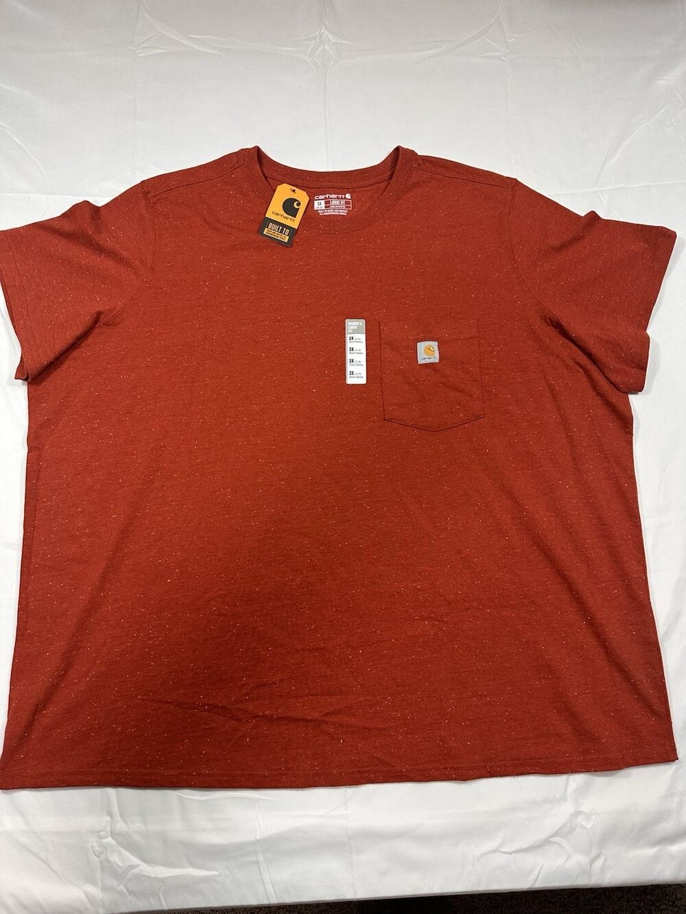 Carhartt Women’s Loose Fit Size 3x Orange T Shirt Pocket NWT